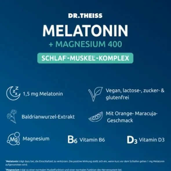 DR.THEISS Melatonin+Magn.400 Schlaf-Komplex Pulver 15X5 g