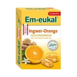 EM-EUKAL Bonbons Ingwer Orange zuckerfrei Box 50 g