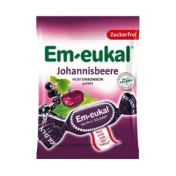 EM-EUKAL Bonbons Johannisbeere gefüllt zuckerfei 75 g