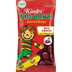 EM-EUKAL Kinder Gummidrops Wildkirsche zuckerhalt. 75 g