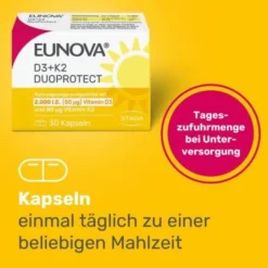 EUNOVA DuoProtect D3+K2 4000 I.E./80 μg Kapseln 90 St