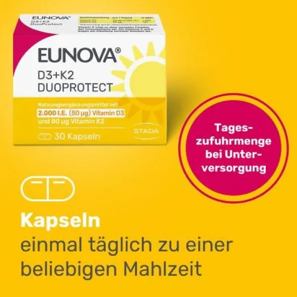EUNOVA DuoProtect D3+K2 4000 I.E./80 μg Kapseln 30 St