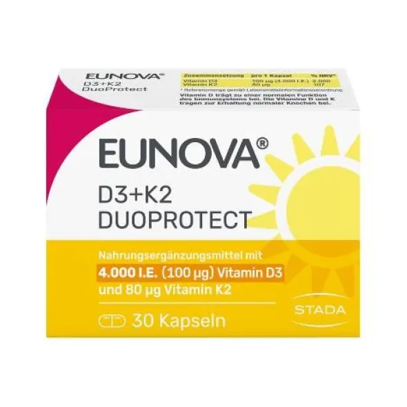 EUNOVA DuoProtect D3+K2 4000 I.E./80 μg Kapseln 30 St