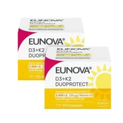 EUNOVA DuoProtect D3+K2 2000 I.E./80 μg Kaps.Kombi 2X90 St