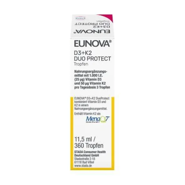 EUNOVA DuoProtect D3+K2 1000 I.E./50 μg Tropfen 11,5 ml
