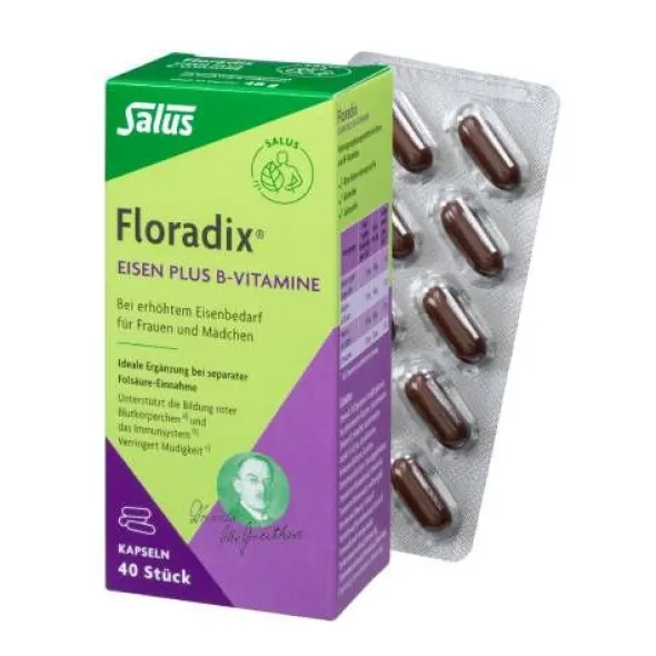 FLORADIX Eisen plus B-Vitamine Kapseln 40 St