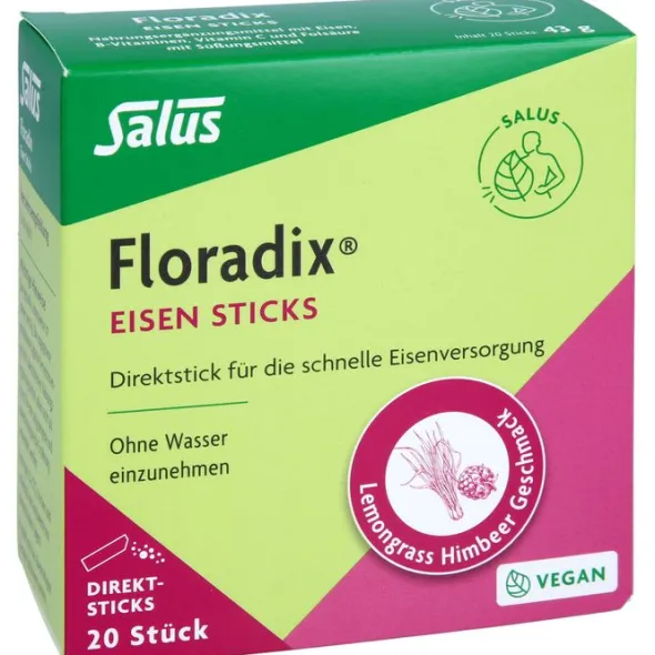 FLORADIX Eisen Sticks Pulver Salus 20 St