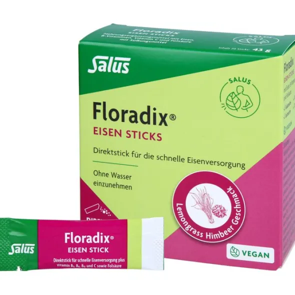 FLORADIX Eisen Sticks Pulver Salus 20 St