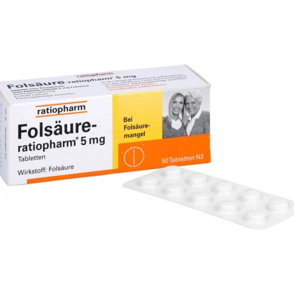 FOLSÄURE-RATIOPHARM 5 mg Tabletten 50 St