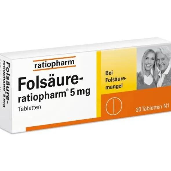 FOLSÄURE-RATIOPHARM 5 mg Tabletten 20 St