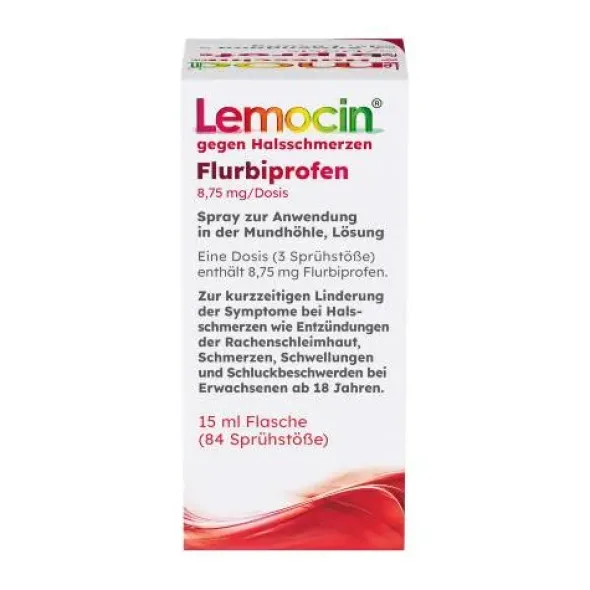 LEMOCIN Flurbiprofen 8,75mg/Dosis Spray Anw.Mundhö 15 ml