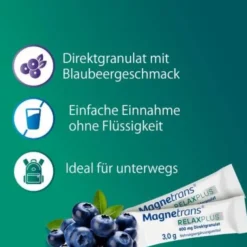 MAGNETRANS Relax+ 400 mg Granulat Sticks Blaubeere 20 St