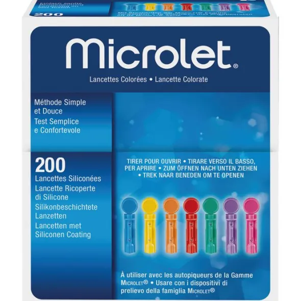MICROLET Lanzetten farbig 200 St