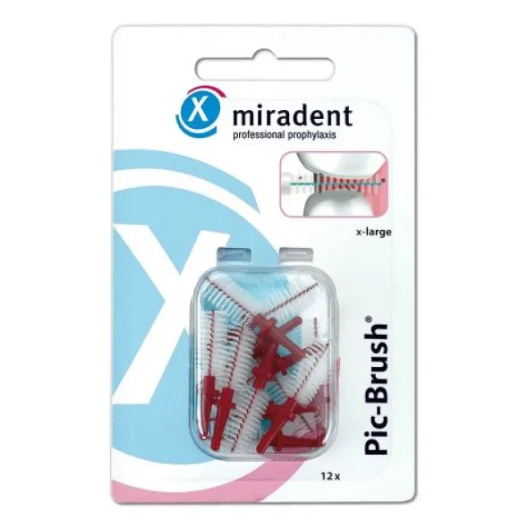MIRADENT Interd.Pic-Brush Ersatzb.x-large bordeaux 12 St