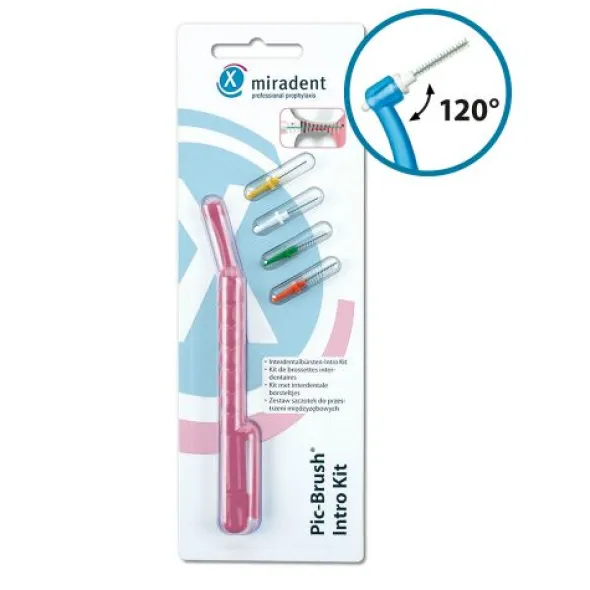 MIRADENT Interd.Pic-Brush Intro Kit 1H+4B.tra.pink 1 St