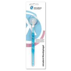 MIRADENT Mundspiegel beschlagsfrei blau transp. 1 St