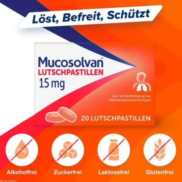 MUCOSOLVAN Lutschpastillen 15 mg 20 St