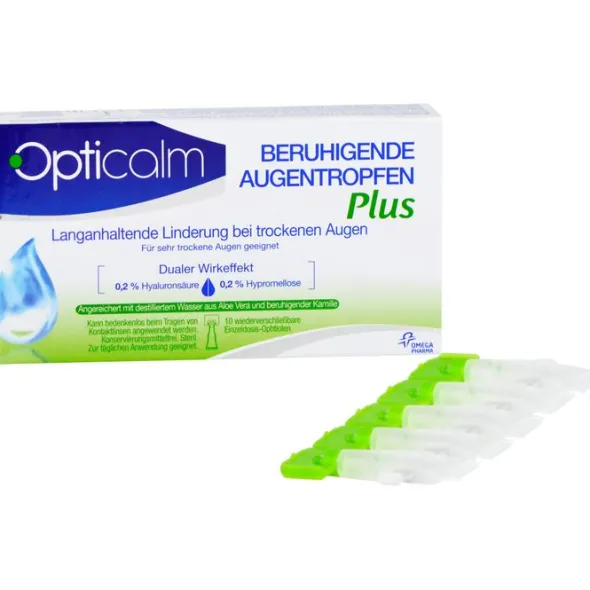 OPTICALM beruhigende Augentropfen Plus in Einzeld. 10X0,5 ml