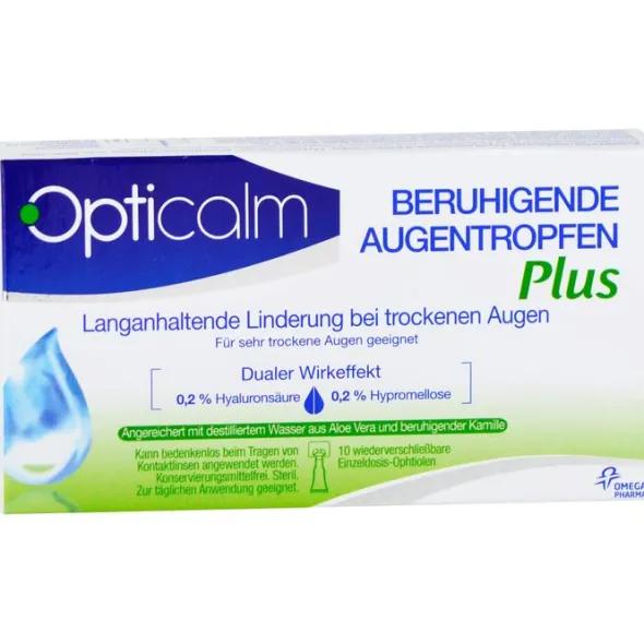 OPTICALM beruhigende Augentropfen Plus in Einzeld. 10X0,5 ml