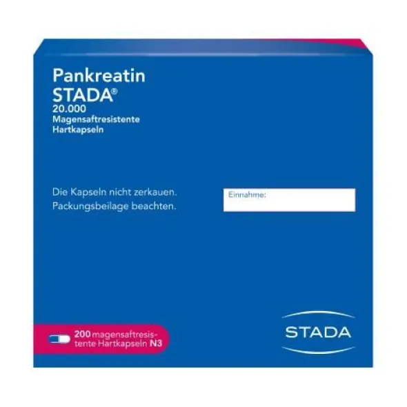 PANKREATIN STADA 20.000 magensaftres.Hartkapseln 200 St