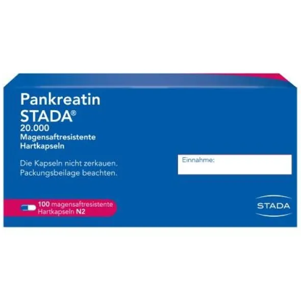PANKREATIN STADA 20.000 magensaftres.Hartkapseln 100 St
