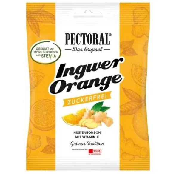 PECTORAL Ingwer Orange Bonbons zuckerfrei 60 g