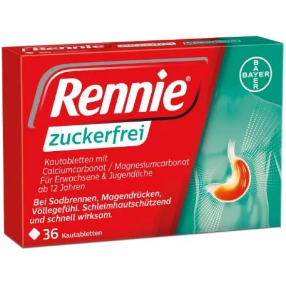 RENNIE zuckerfrei Kautabletten 36 St