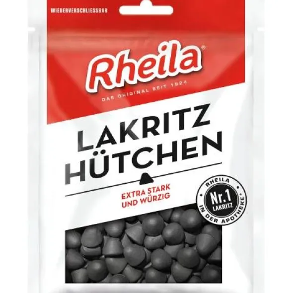 RHEILA Lakritz Hütchen Gummidrops mit Zucker 90 g