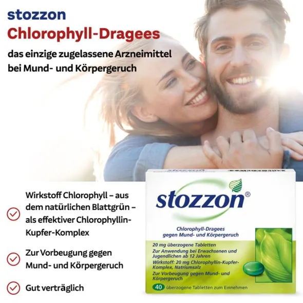 STOZZON Chlorophyll überzogene Tabletten 40 St