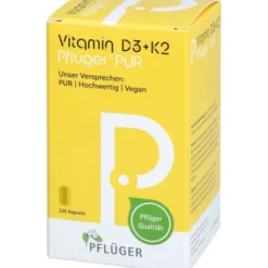 VITAMIN D3+K2 Pflüger PUR 1.000 I.E./75 μg Kapseln 120 St