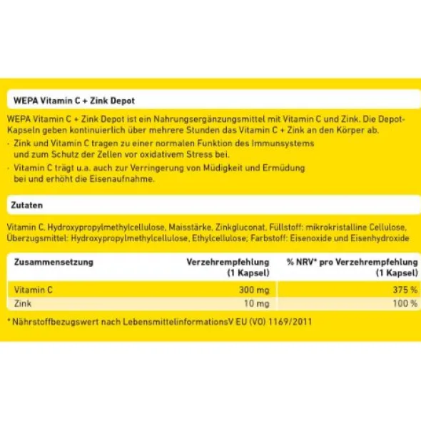 WEPA Vitamin C+Zink Kapseln 60 St