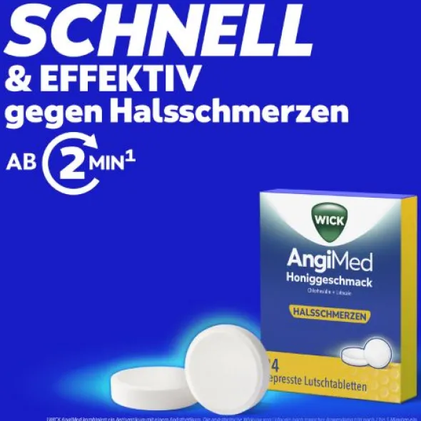 WICK AngiMed Honiggeschmack 5 mg/1 mg Lutschtabl. 24 St