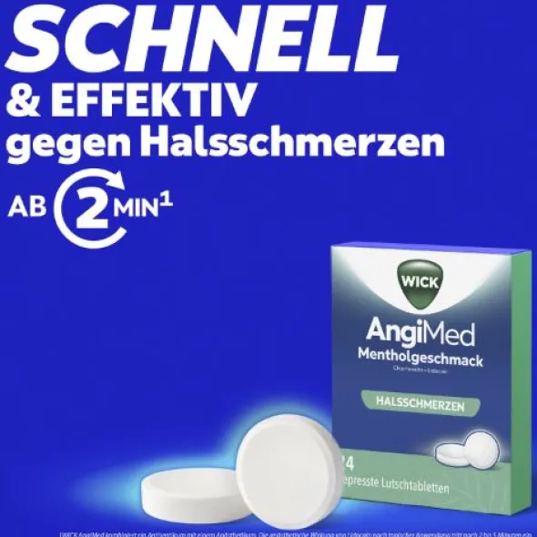 WICK AngiMed Mentholgeschmack 5 mg/1 mg Lutschtab. 24 St