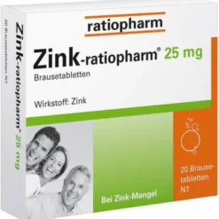 ZINK-RATIOPHARM 25 mg Brausetabletten 20 St